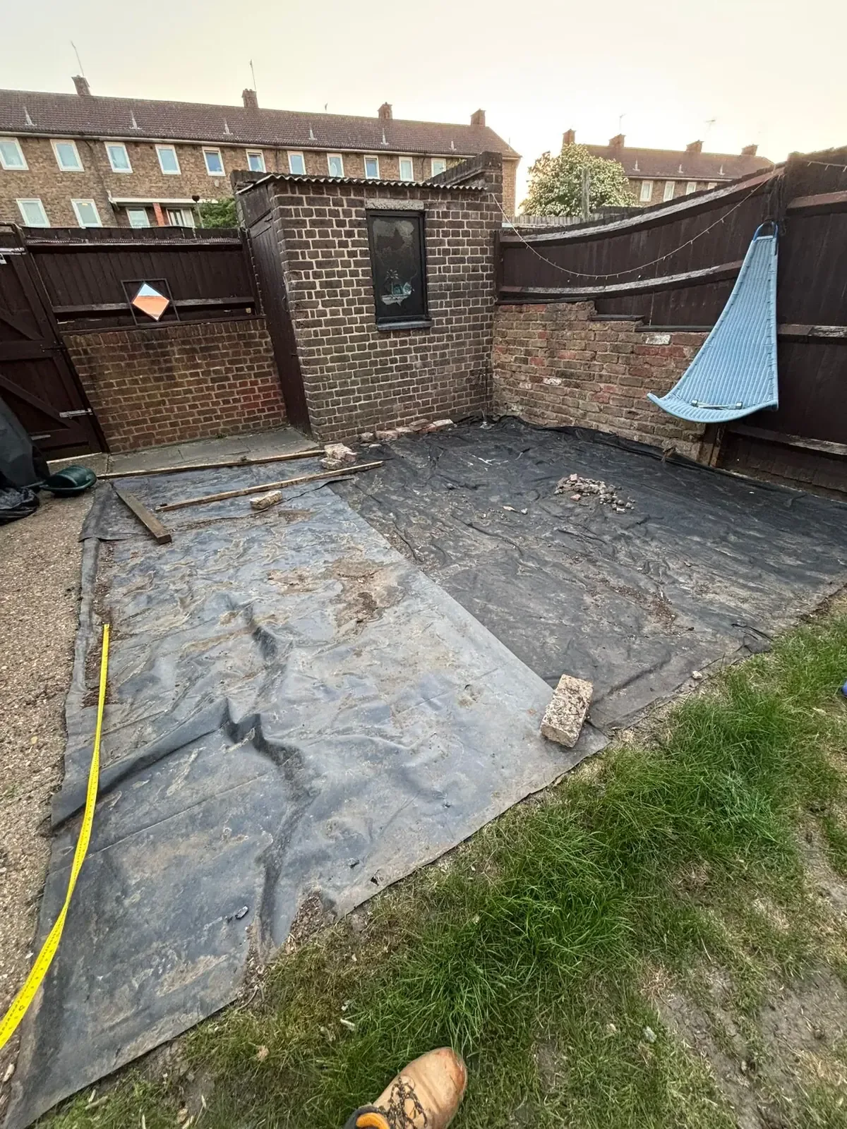 Bespoke Pergola Installation before work