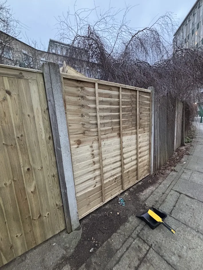 New timber fence panel after boundary repair
